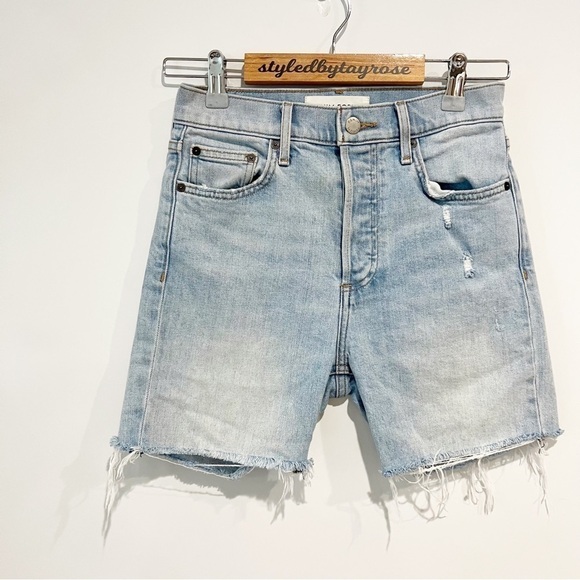 Aritzia Denim Forum The Yoko High Rise Slim denim cut-off shorts - Picture 5 of 10